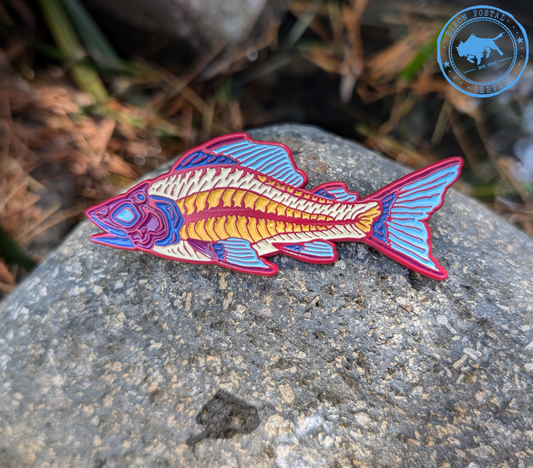 Diaphonized Fish Enamel Pin